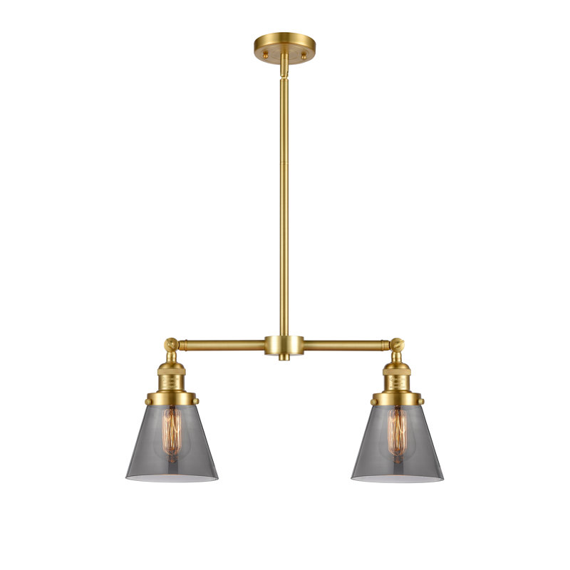 Stonecipher 2 - Light Kitchen Island Pendant, No Bulb Included, Smoked, Satin Gold