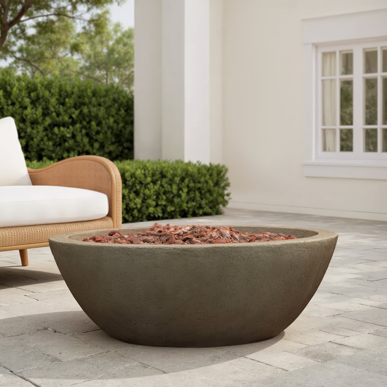 Riverside Round Fire Pit, Gray