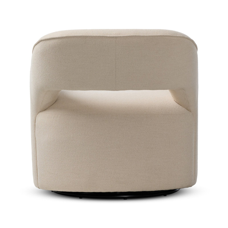 BLYTHE Swivel Armchair, Crypton Wayfarer Snow Polyester