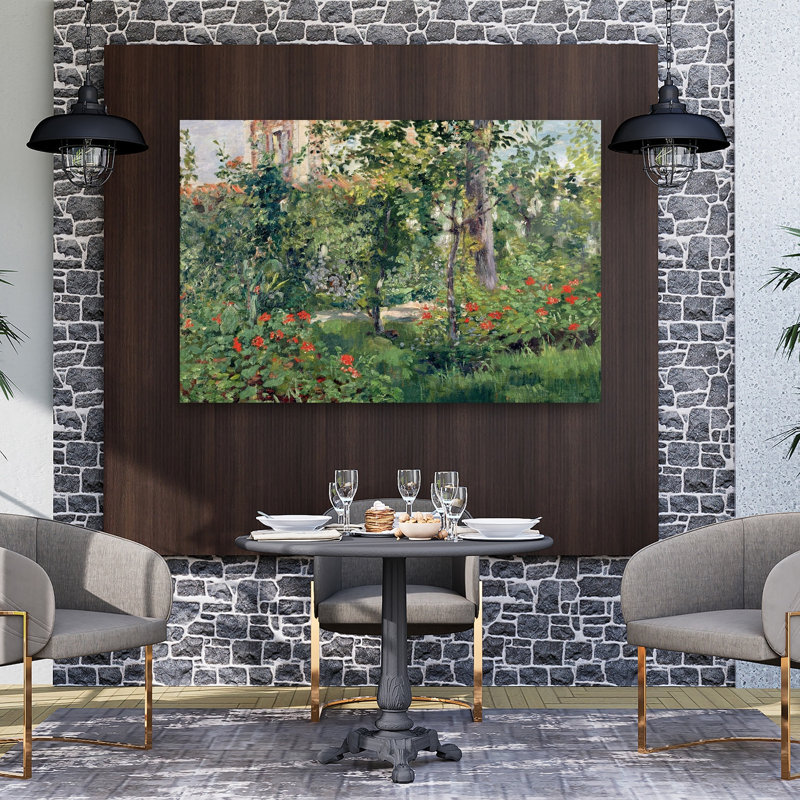 Le jardin de Bellevue, 1880 - Estampe d'art mural contemporain abstrait, H 40 po x l 60 po