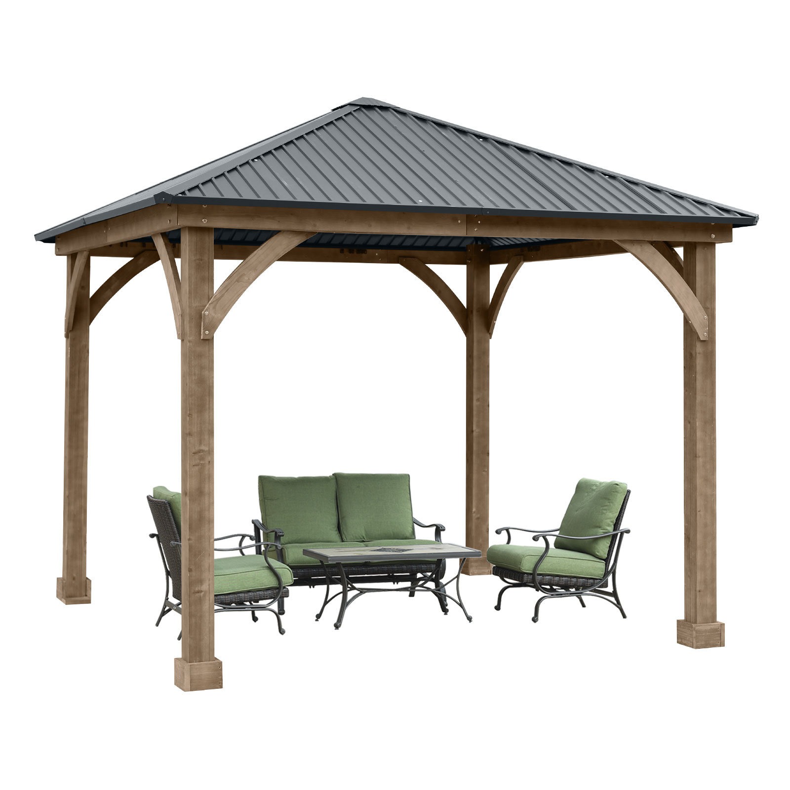 Aoodor 10 Ft. W x 10 Ft. D Solid Wood Patio Gazebo | Wayfair