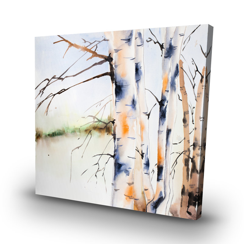 Birchs trunks - 32"x32" art on canvas