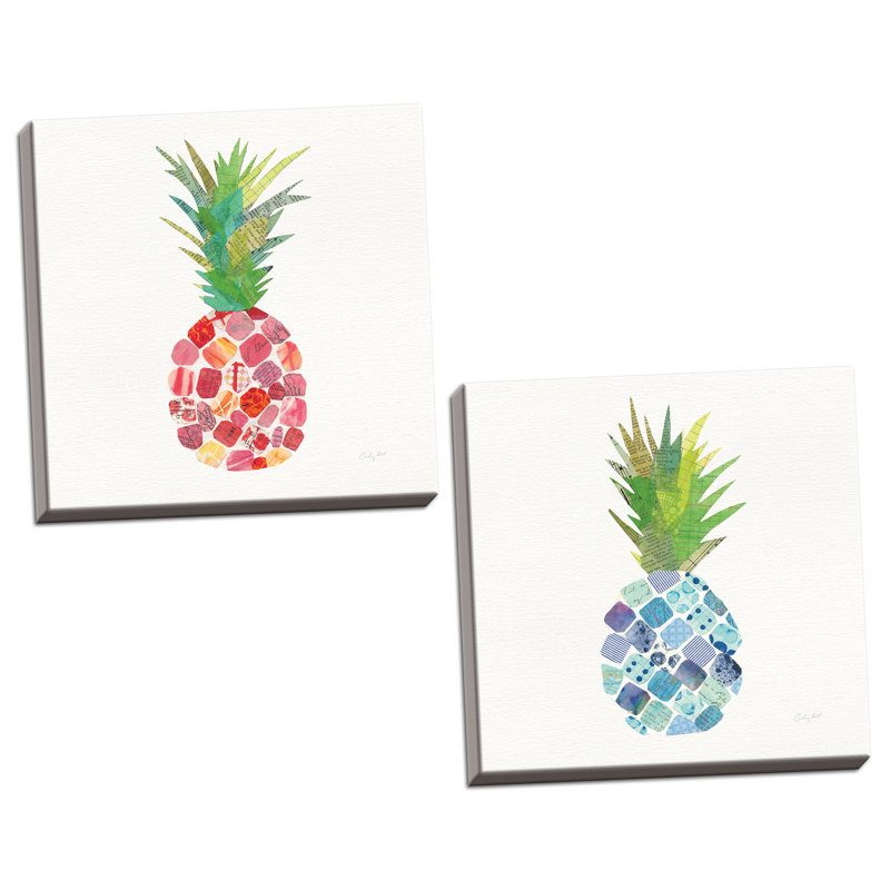 « tropicaly », ensemble de 2 reproductions d’art tropical, Toile tendue, H 12 po x l 12 po x P 0,75 po
