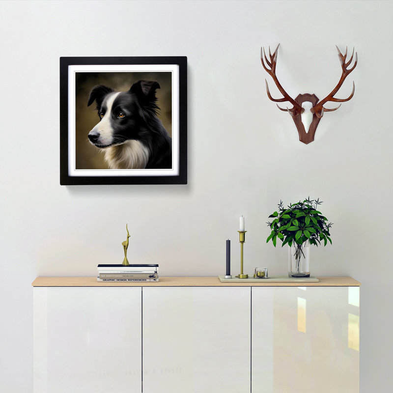 Single Picture Frame Print on Wood, Black