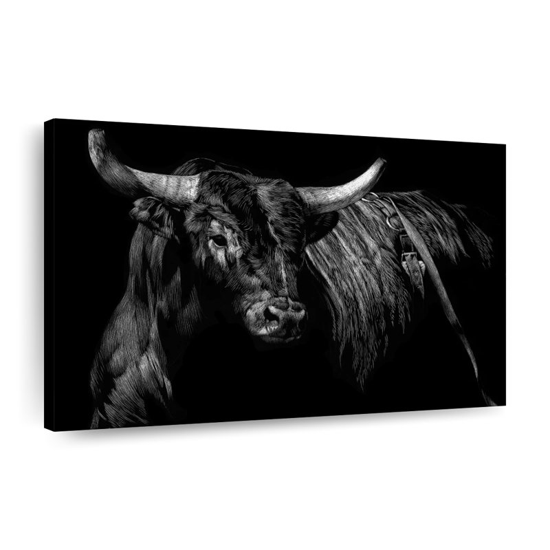 " Brindle Rodeo Bull ", 32" H x 48" W x 1.25" D