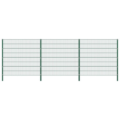 Aairah 210cm H x 510cm W Green Metal Fence Panels