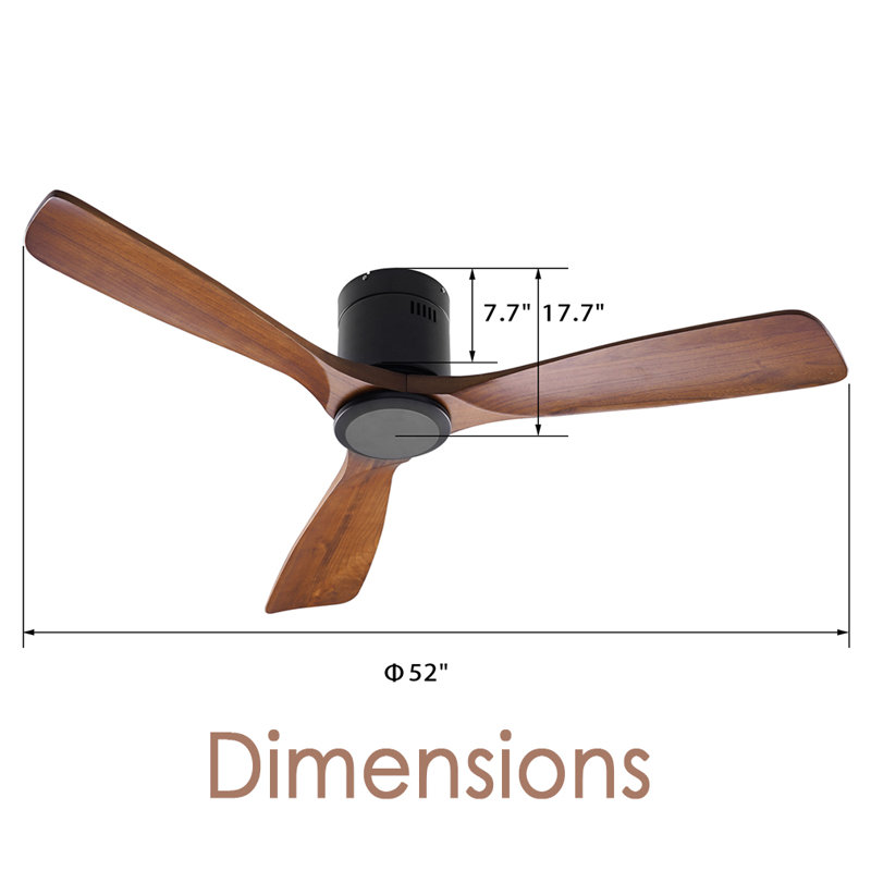 Aliya-Grace 52'' 3 - Blade Smart Propeller Ceiling Fan with Remote