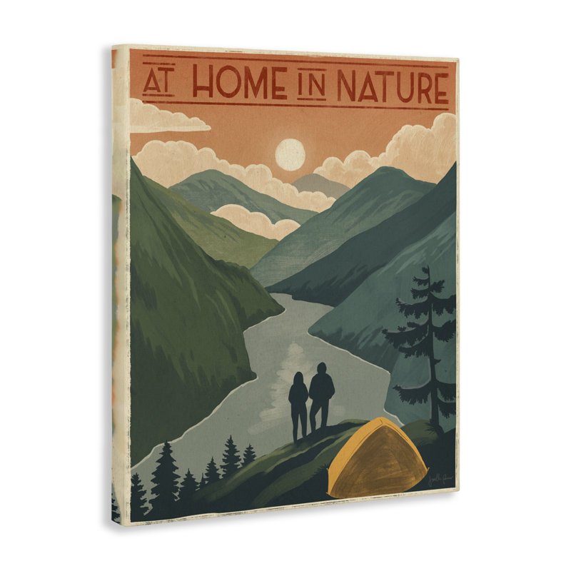 «At Home In Nature Expression», tente de camping, montagnes, surdimensionnée par Janelle Penner, H 48 po x l 36 po