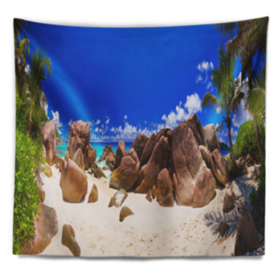 Tapisserie panoramique rocky tropical beach Landscape