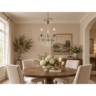 Traditional 3 Light Gold Chandelier