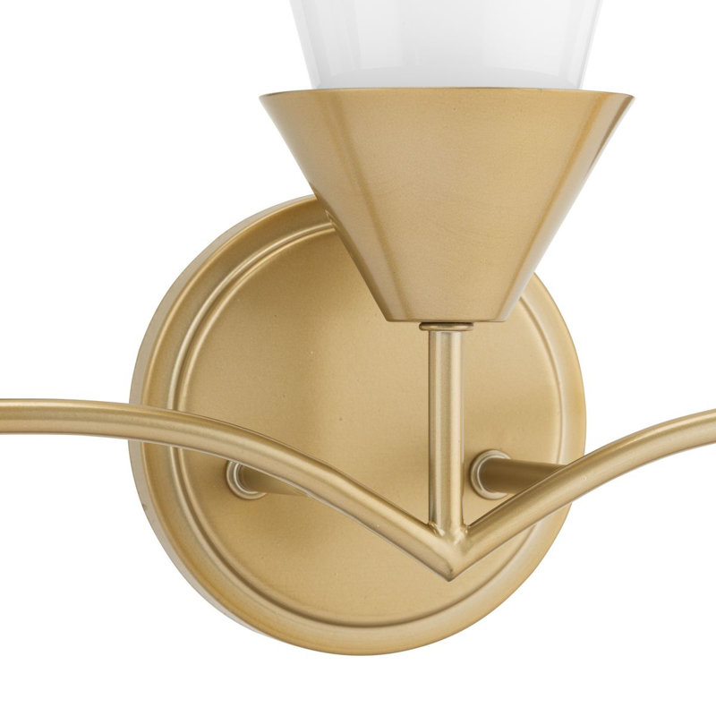 Three-Light Contemporary Vanity Light, Soft Gold