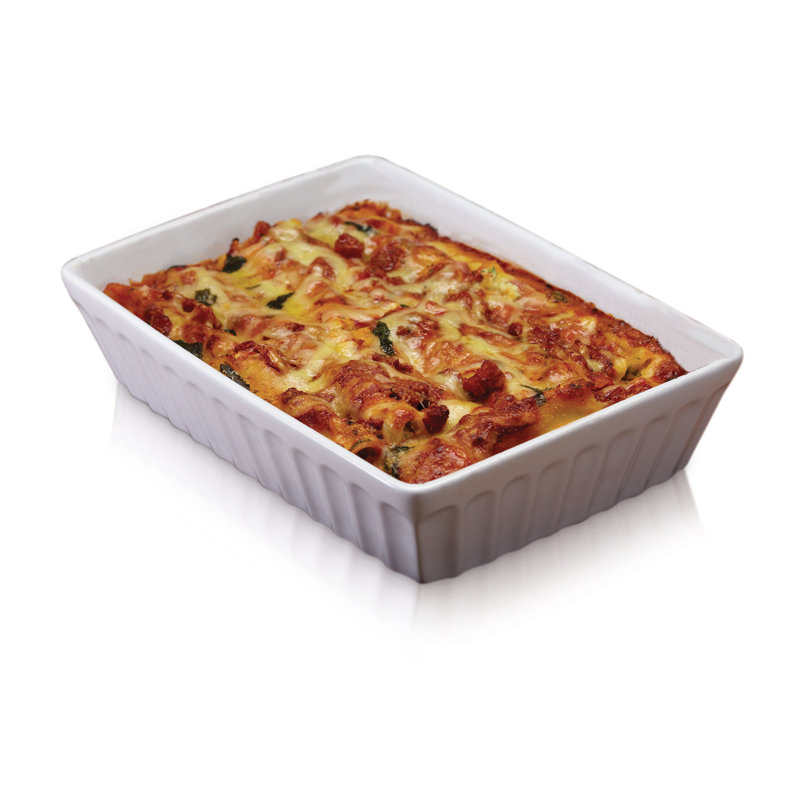 World of Flavours Italian Stoneware Rectangular Lasagne and Roasting Dish, Medium