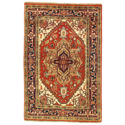 Canvello Rust Persain Serapi Design Rug - 4' X 6'