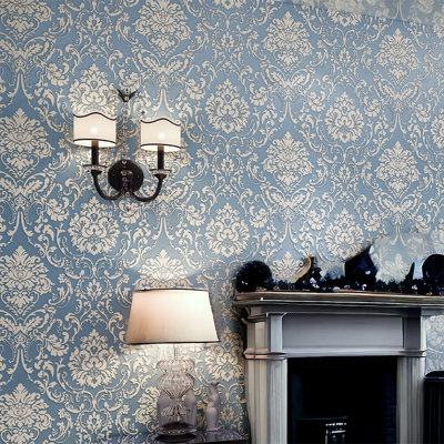 European Damascus Wallpaper 3d Luxury Peel And Stick 1.74' W X 16.4' L White