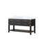 Meuble-lavabo double en chêne noir 60 po X P 22 po D, avec plateau en marbre de Carrare