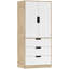 HOMCOM 2 Door Wardrobe with 3 Drawers 50D x 80W x 180Hcm Oak