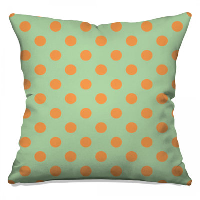 Orange Polka Dots Double Sided Throw Pillows
