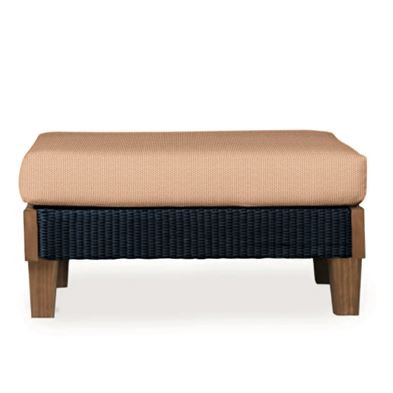 Catalina Outdoor Ottoman, Sailcloth Seagull, Ebony