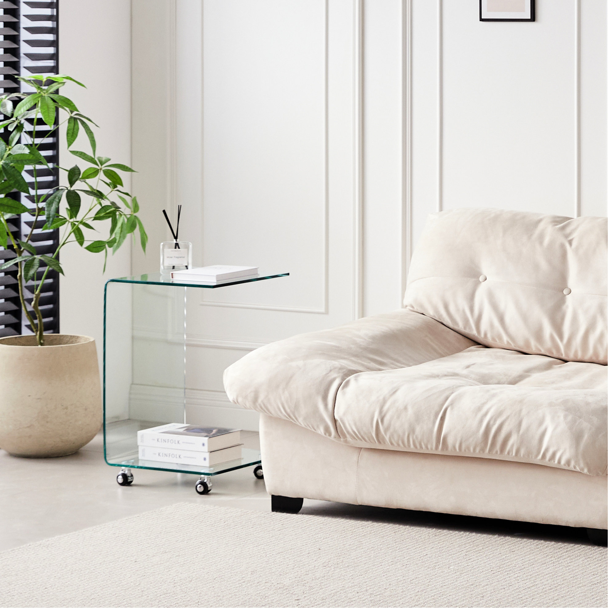 Ivy Bronx Clear Glass Stacking Side Table - Saves Space And Looks Great ...
