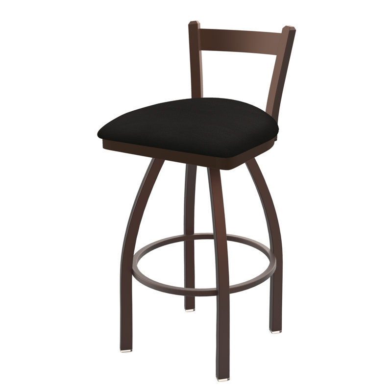 821 Catalina Low Back Swivel Bar Stool, Black Wrinkle, Bar Stool (30" Seat Height), Graph Ruby