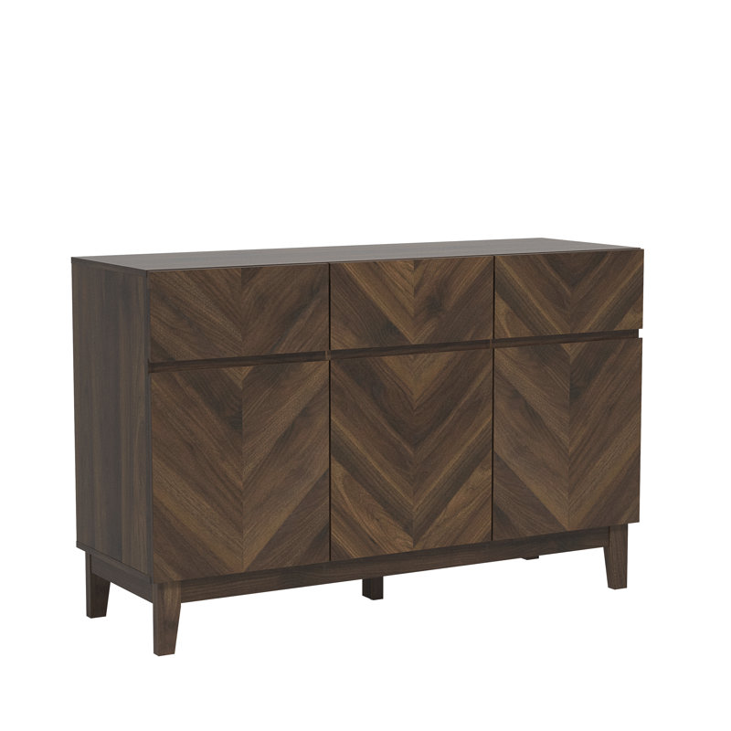 Keitlyn 118.6 Cm Wide 3 Drawer Sideboard, Royal Walnut