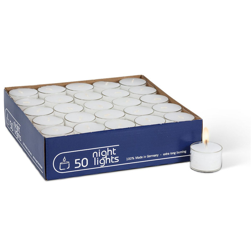 Ensemble de 16 bougies Maxilights-Greenight, H 1,5 po x l 1,5 po x P 1,5 po, Blanc, 50
