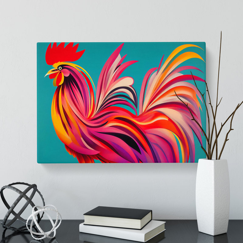 Colourful Rooster Vol.2 - Wrapped Canvas, 35cm H x 50cm W x 3cm D
