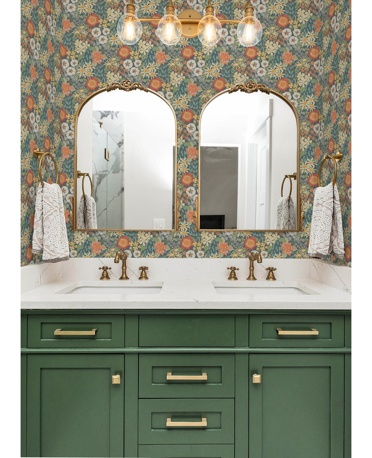 Torven Teal Peel and Stick Wallpaper
