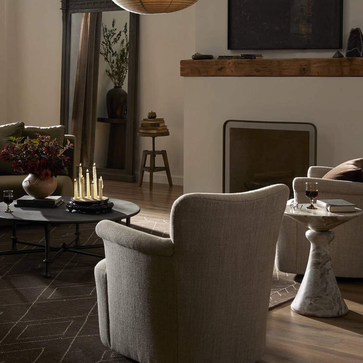 Camellia Swivel Chair, Alcala Wheat