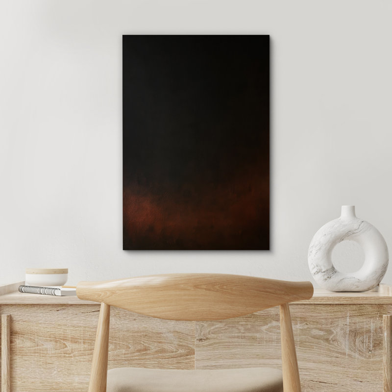 «Black and Rust Abstract Gradient Art», reproduction d'art sur toile encadrée, Toile tendue, H 48 po x l 32 po x P 1,5 po