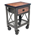 27.6'' W Wood Top Workbench with Wheels