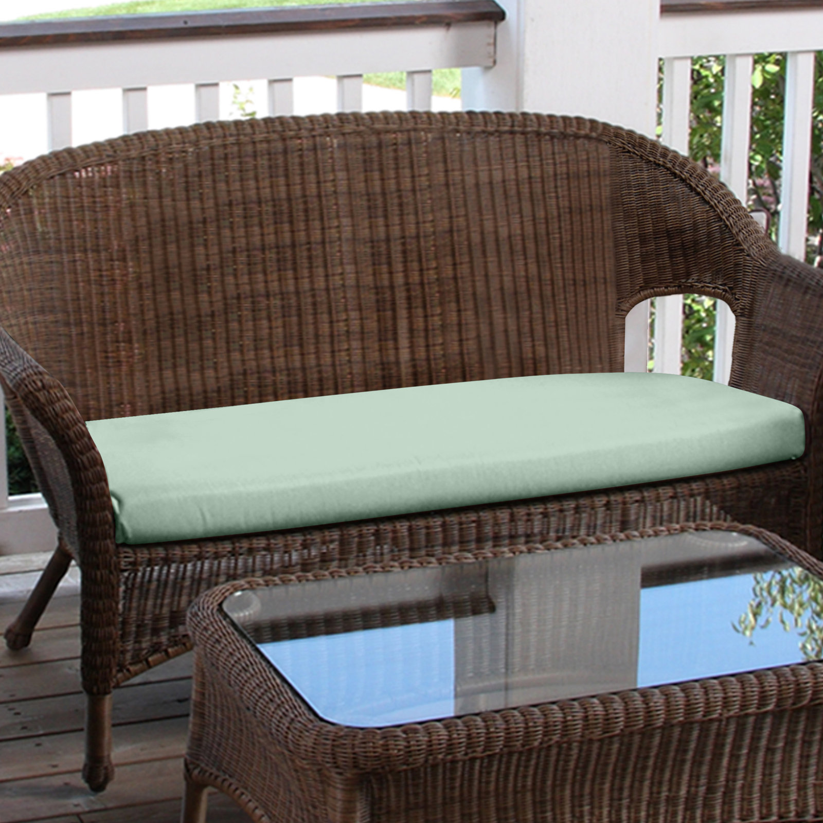 43" Sunbrella® Bench Cushion, Canvas Spa Sunbrella® Canvas