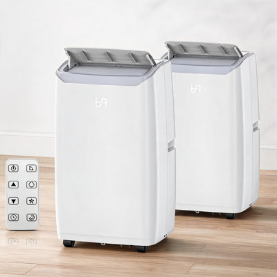 2-Pack 14000 BTU 3-in-1 Portable Air Conditioner, Cooling Dehumidifier & 3-Speed Fan, Auto Swing, Quiet 51dB Sleep Mode, 24H Timer, Remote & Window Kit for 750 Sq.Ft