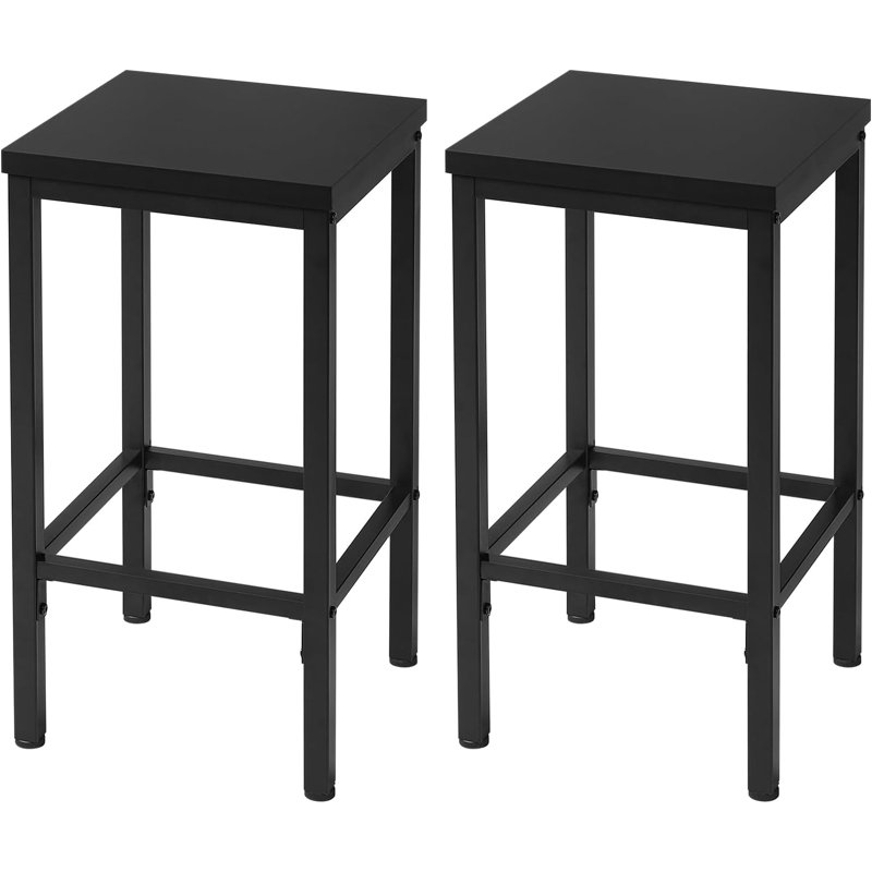 Michealla Counter Stool with Metal Frame, Black