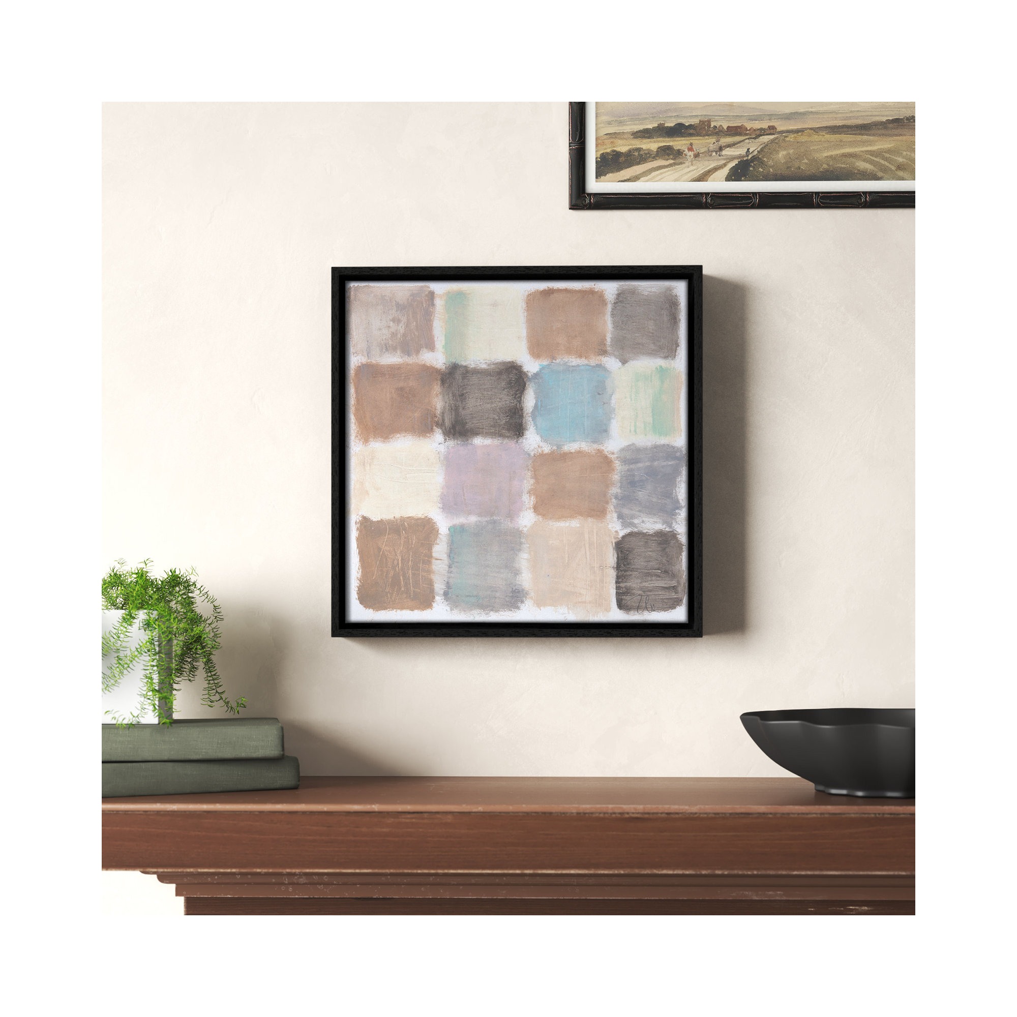 Powder Room Relections Print by Filippo Ioco for Birch Lane?, 13.5" H x 13.5" W x 2" D, Espresso