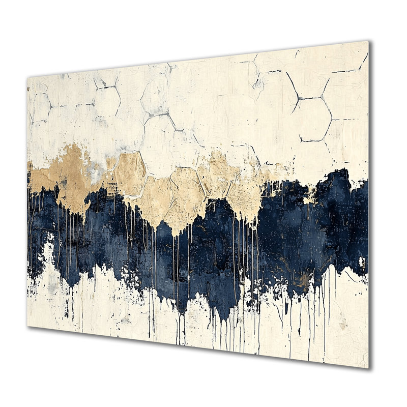 Abstrait géométrique paysage de forêt - art mural moderne en métal, impression géométrique en métal