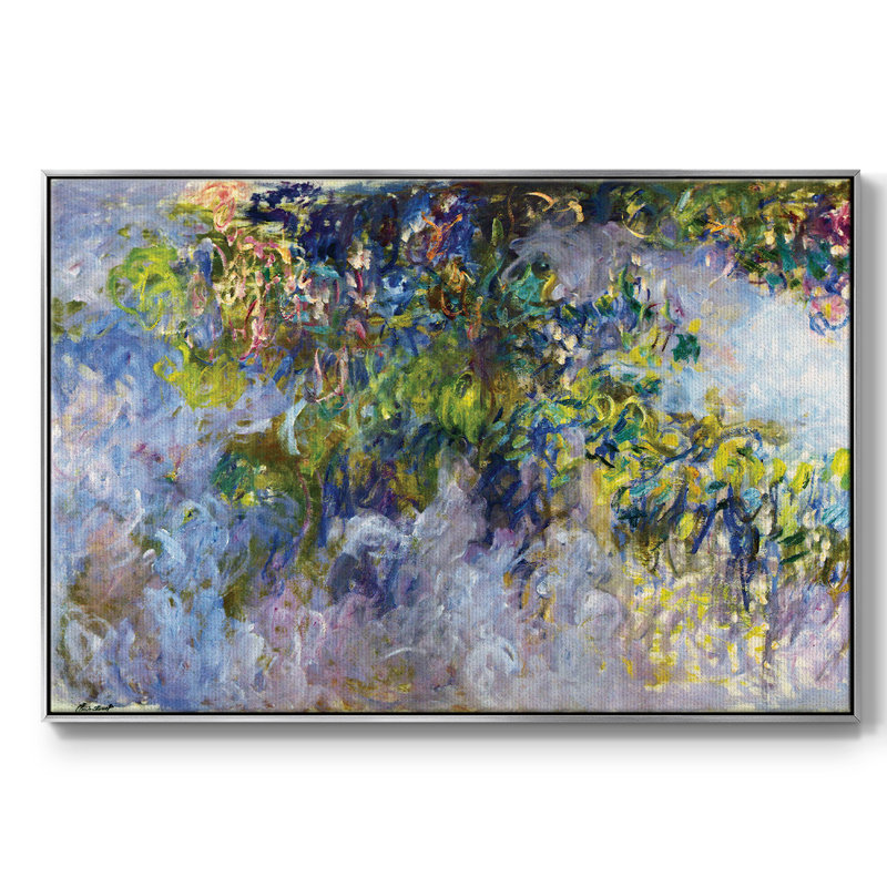 «Wisteria [1]», reproduction encadrée sur toile par Claude Monet, H 27 po x l 41 po x P 2 po, Argent