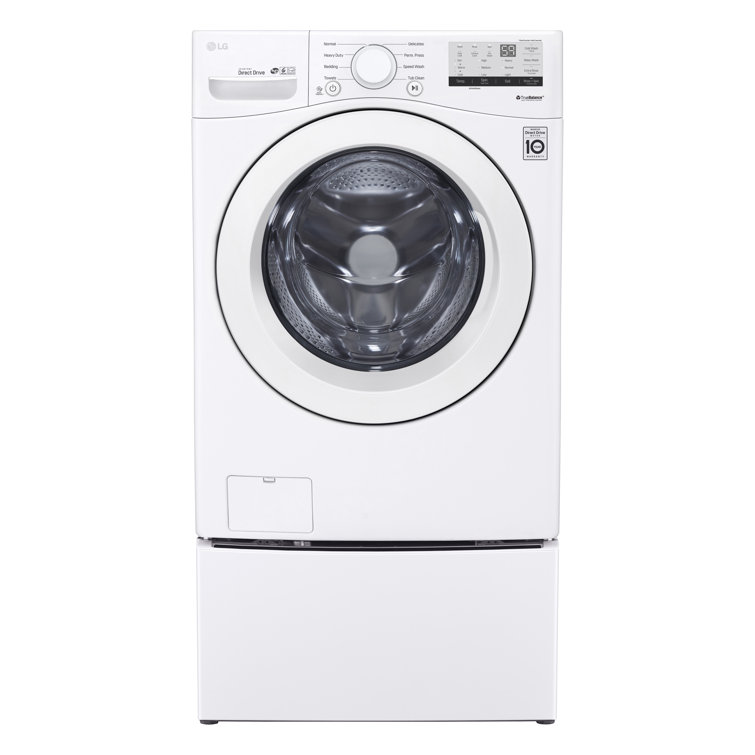 LG 4.5 Cu. Ft. Stackable Front Load Washer in White with Coldwash Technology