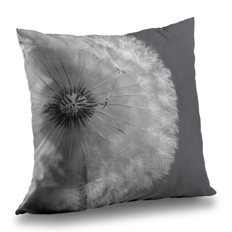 Dandelion Puff Ball - Best Seller Flowers Throw Pillow – Poly Twill Throw Pillow with Insert, Double-Sided Print