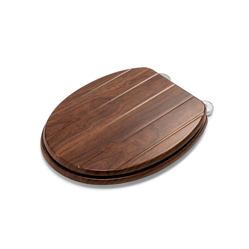 Croydex Molvena Flexi Fix Toilet Seat, Walnut Effect Tongue And Groove