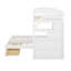 Triple lits superposés en bois avec escaliers et tiroirs de rangement, lit superposé simple au-dessus de simple, 3 lits superposés avec tablettes intégrées