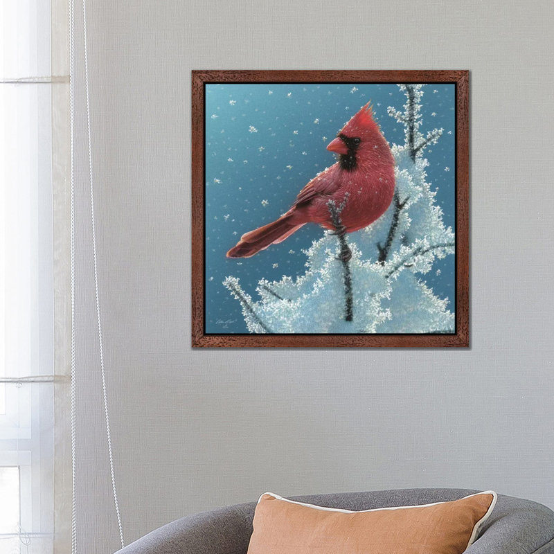 Cardinal - Cherry On Top by Collin Bogle - Painting on Canvas, Brown Floater Framed, 93.98 cm H x 93.98 cm W