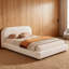 Lit plateforme grand avec tissu Boucle, lit plateforme tapissier en tissu Boucle avec tête de lit courbée, blanc, assemblage facile-1902139030-1902139049