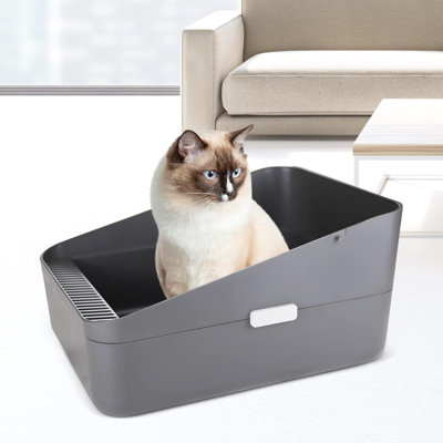 Open , Removable , Easy To Clean Semi-Closed Litter Box For Cats And Small Dogs ( Small)