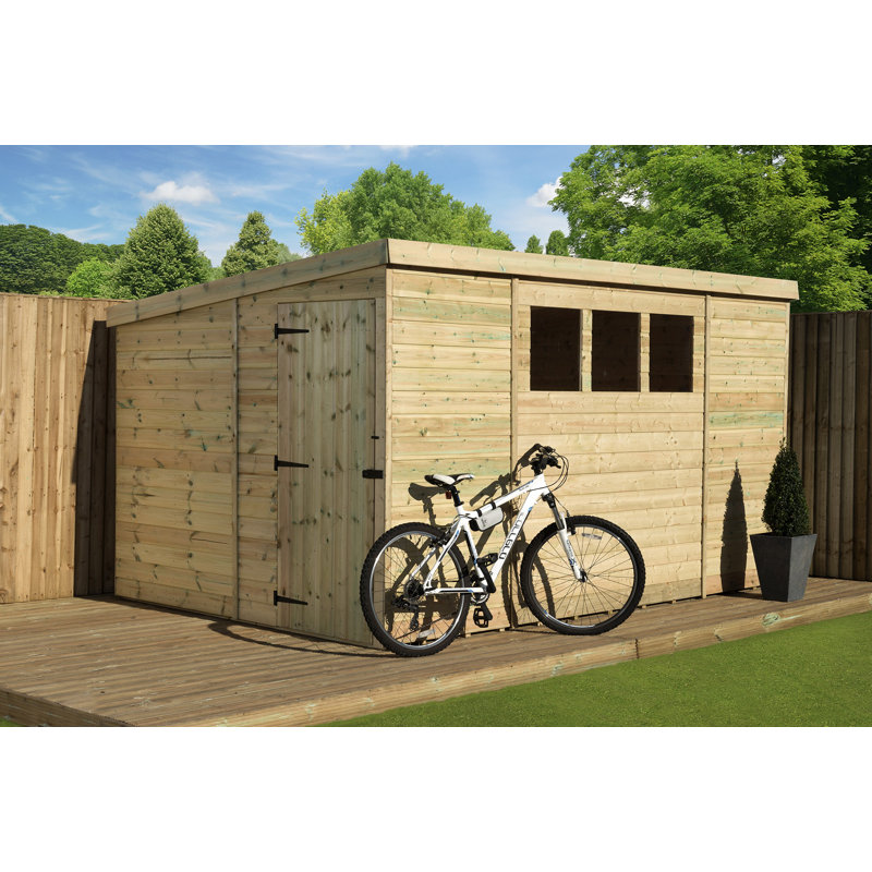 Tongue and Groove Pent Wooden Shed, 8ft. W x 10ft. D