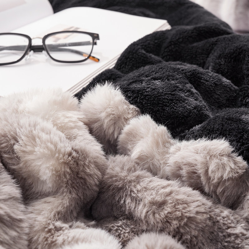 Snowball Chunky Bunny - Coma Inducer Oversized Comforter Set, Édredon simple extra long + 1 taie décorative st, Gris