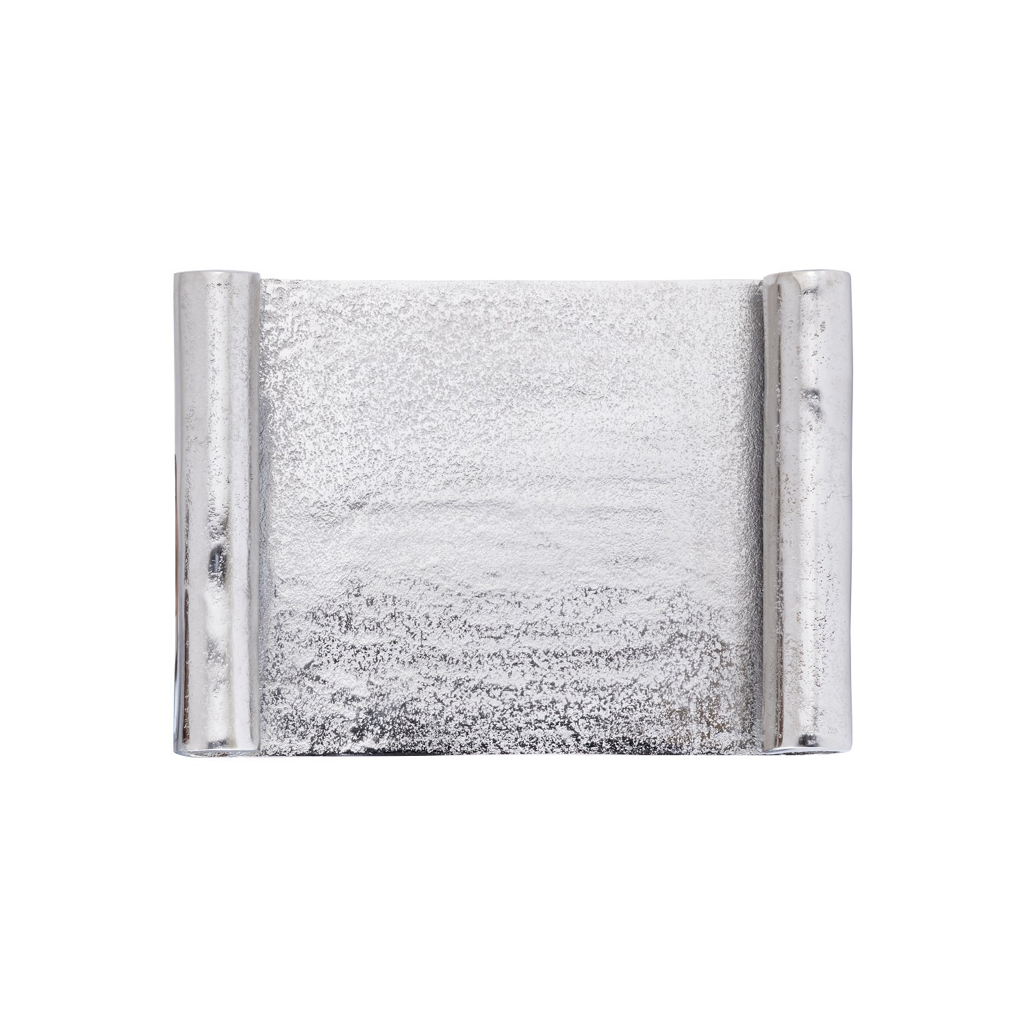 Brass Decorative Tray, 14"W x 10"D x 2"H, Silver