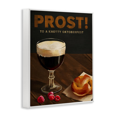 Prost bière et bretzel, estampe numérique encadrée par The Whiskey Ginger bk-078