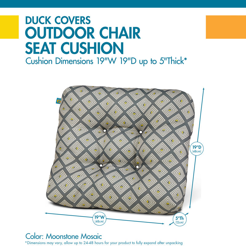 Outdoor 5'' Dining Chair Seat Cushion, Gray Brown Geo