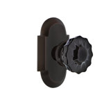 Cottage Plate with Crystal Black Door Knob